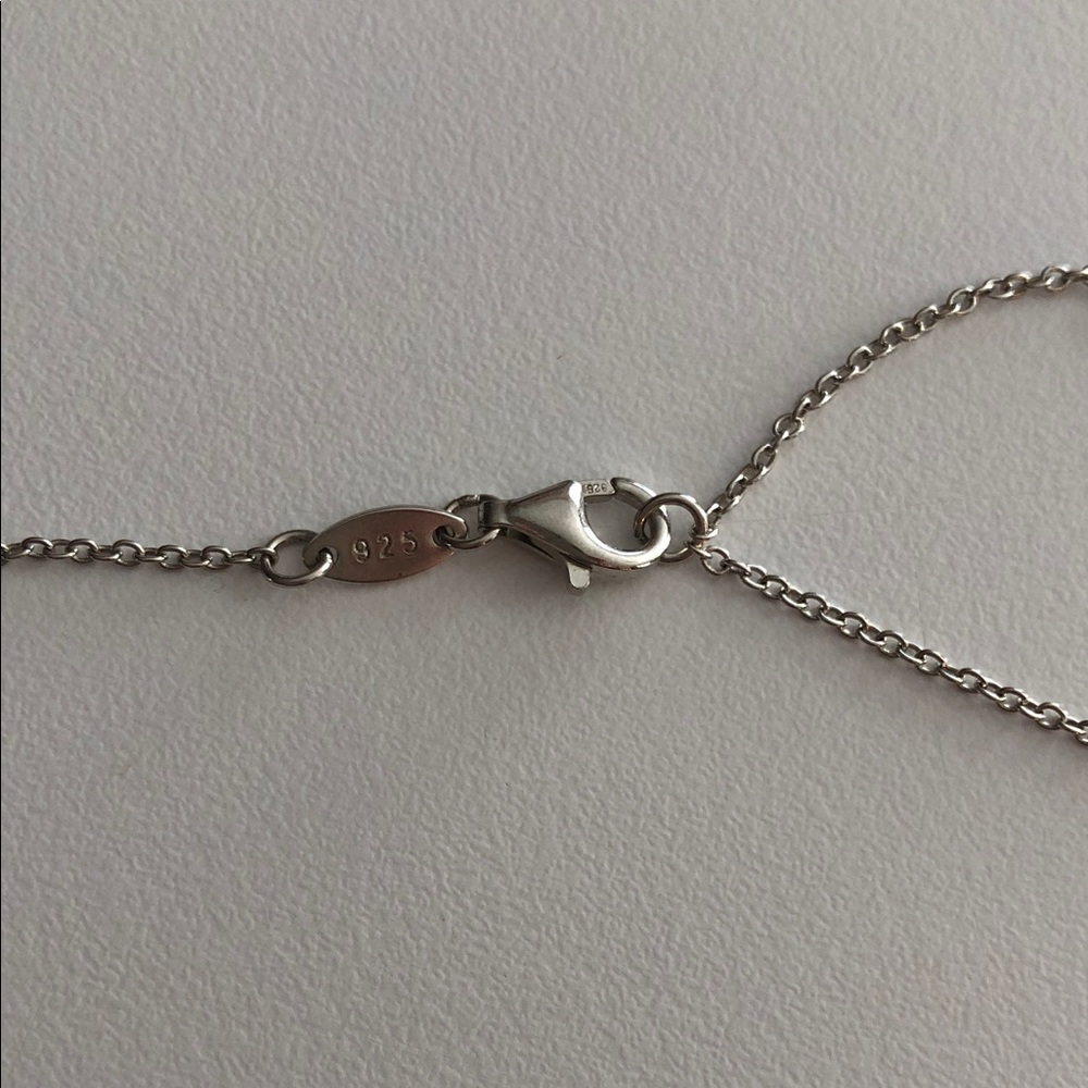 NWOT Romantic Sterling Silver Necklace with Round Stones Sterling Silver Pendant - Picture 5 of 7